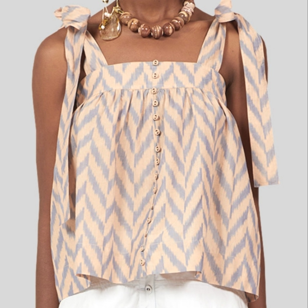 Ulla Johnson Iris Shoulder Tie Top in Birch